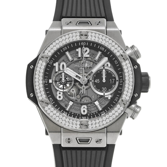 Big Bang Unico Titanium Diamond 421.NX.1170.RX.1104 Black Skeleton HUBLOT Men's [Pre-owned]