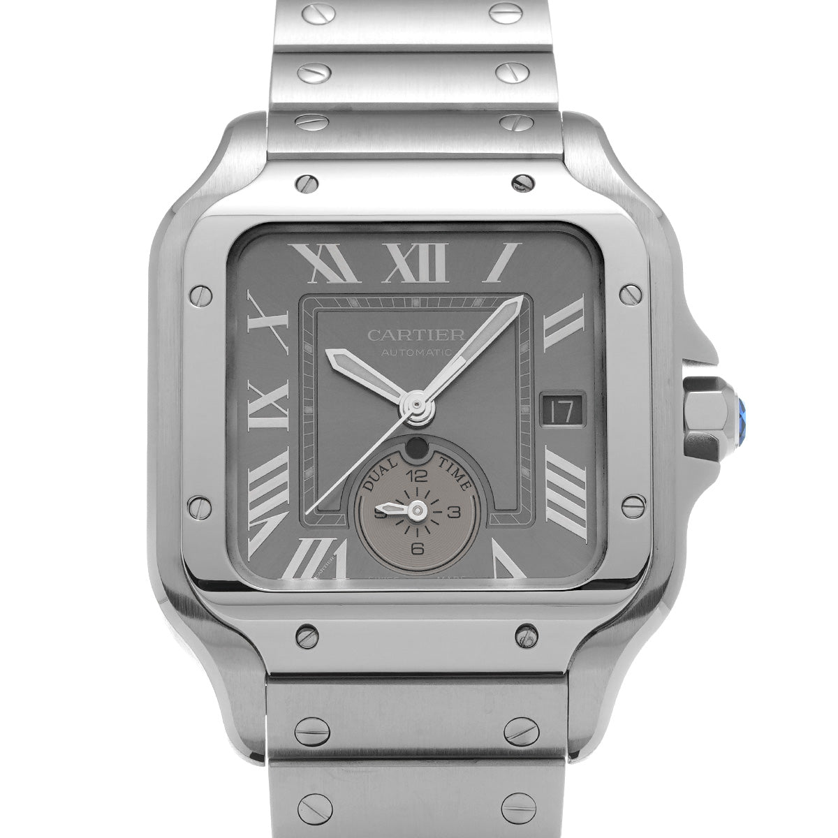 Santos de Cartier Dual Time Zone WSSA0076 Gray CARTIER Men's [Pre-Owned]