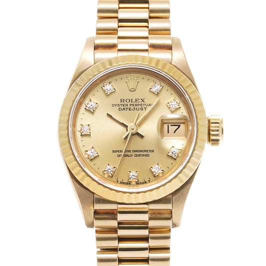 DATE JUST 69178G 98th (manufactured circa 1987) Champagne/Diamond ROLEX Ladies [Pre-Owned].