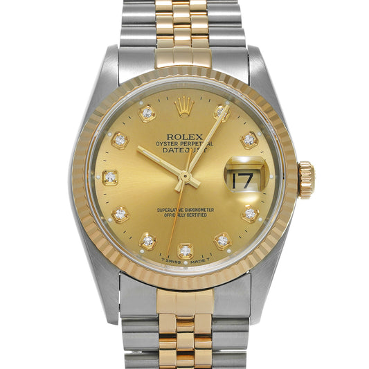 Datejust 16233G W (made around 1995) Champagne/Diamond ROLEX Men's [Pre-Owned].