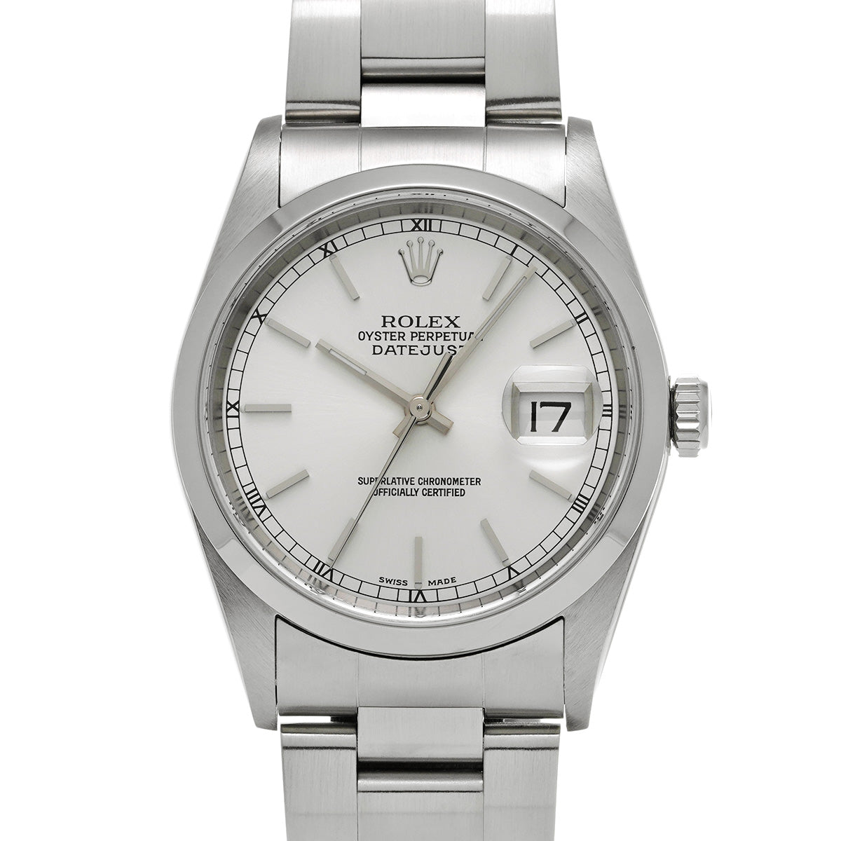 DATE JUST 16200 K (manufactured circa 2001) Silver ROLEX Men's [Pre-owned].