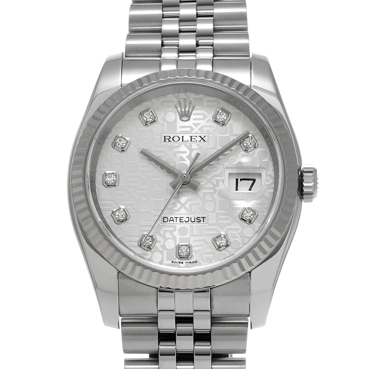 Datejust 116234G Random Serial Silver Computer/Diamond ROLEX Men's [Pre-Owned].