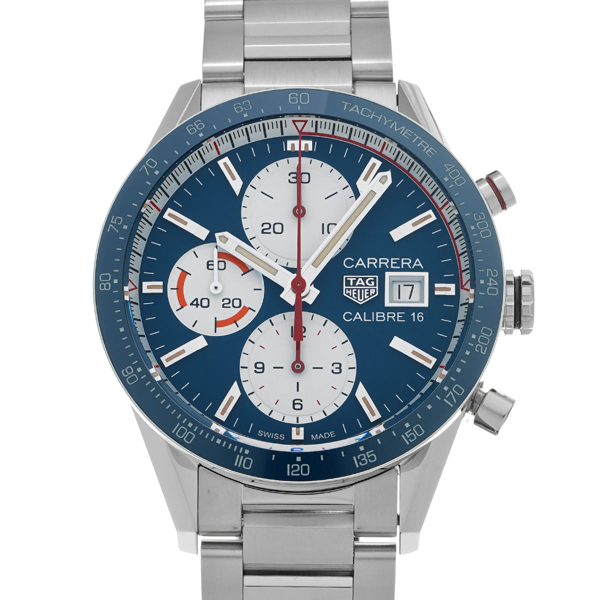 CARRERA Calibre 16 Chronograph CV201AR.BA0715 Blue/White TAG HEUER Men's [Pre-Owned]