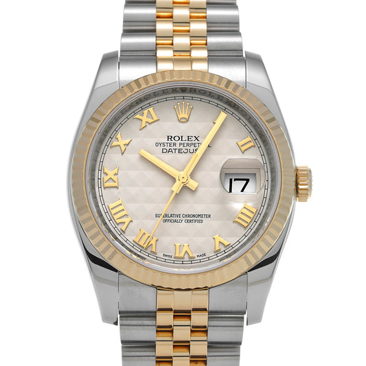 DATE JUST 116233 Random Serial Ivory Pyramid ROLEX Men's [Pre-Owned].