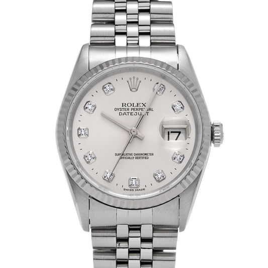 DATE JUST 16234G W (made around 1995) Silver/Diamond ROLEX Men's [Pre-Owned].