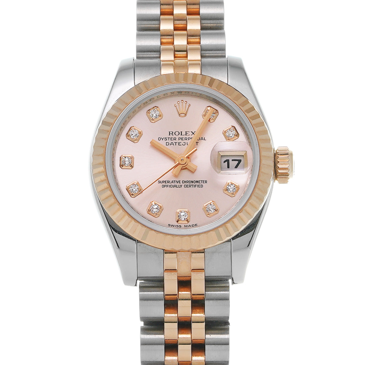 DATE JUST 179171G (manufactured circa 2005) Pink/Diamond ROLEX Ladies [Pre-Owned].