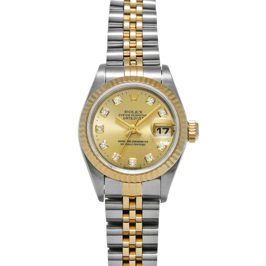 DATE JUST 69173G W (made around 1994) Champagne/Diamond ROLEX Ladies [Pre-Owned].