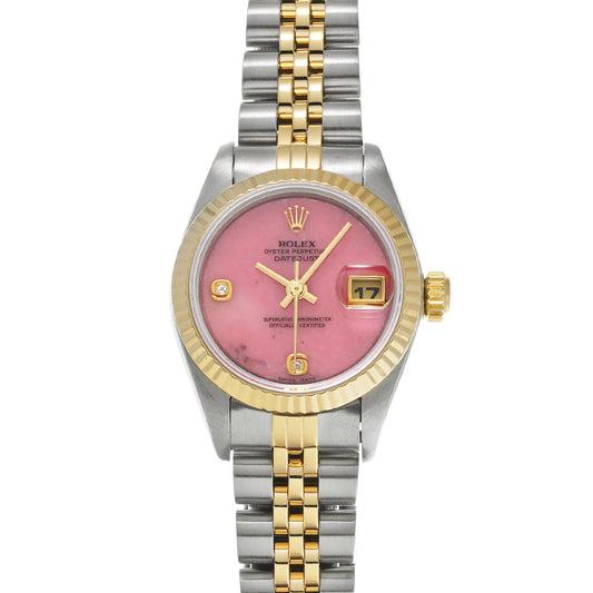 69173 2BR Datejust T (manufactured circa 1997) Rose Jasper/Diamond ROLEX Ladies [Pre-Owned].