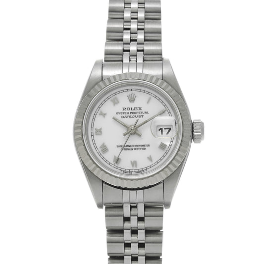 DATE JUST 69174 S (manufactured circa 1994) White ROLEX Ladies [Pre-Owned].