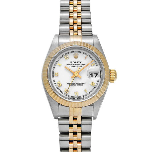 DATE JUST 69173 T (manufactured circa 1996) White ROLEX Ladies [Pre-Owned].