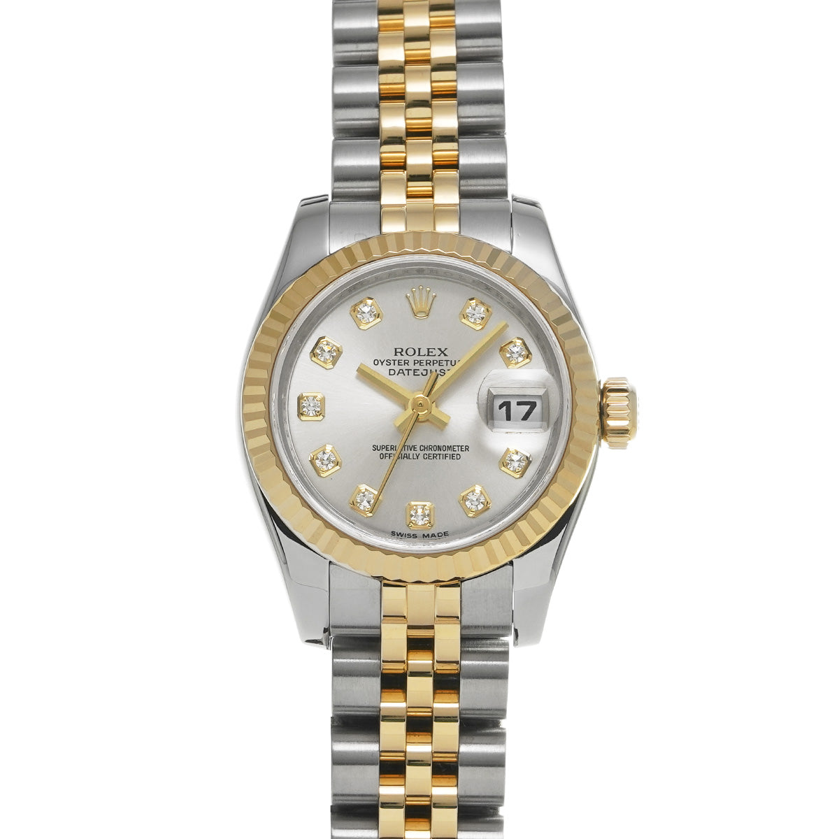 DATE JUST 179173G M (made around 2007) Silver/Diamond ROLEX Ladies [Pre-Owned].