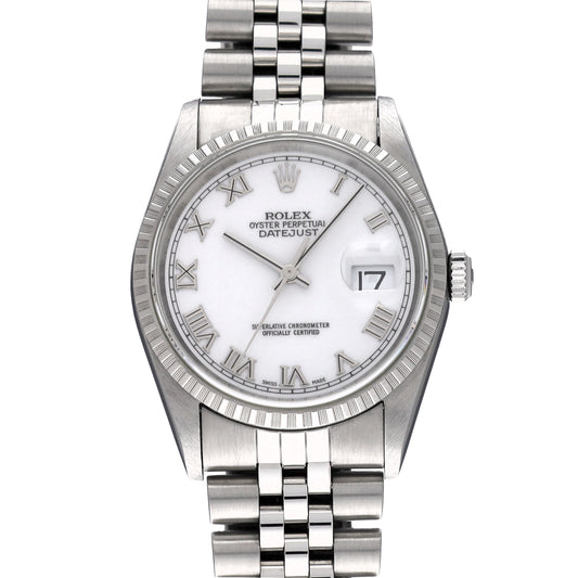 DATE JUST 16220 A (manufactured circa 1999) White ROLEX Men's [Pre-Owned].