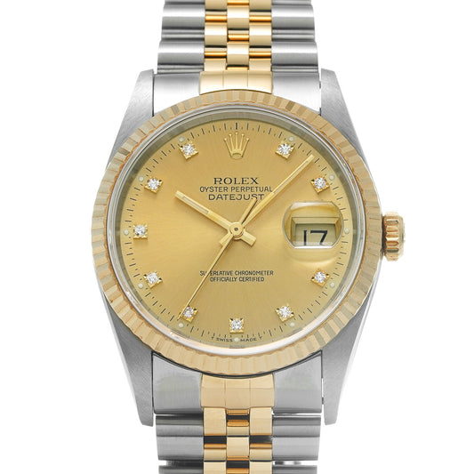 Datejust 16233G S (manufactured circa 1993) Champagne/Diamond ROLEX Men's [Pre-Owned].