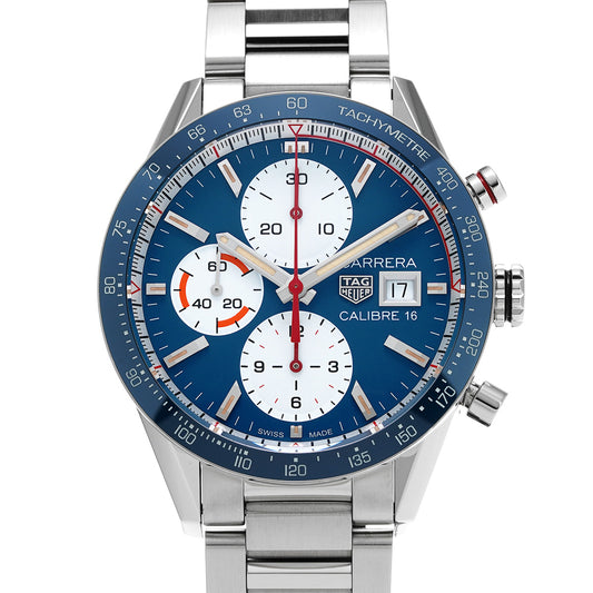 CARRERA Calibre 16 Chronograph CV201AR.BA0715 Blue/White TAG HEUER Men's [Pre-Owned]