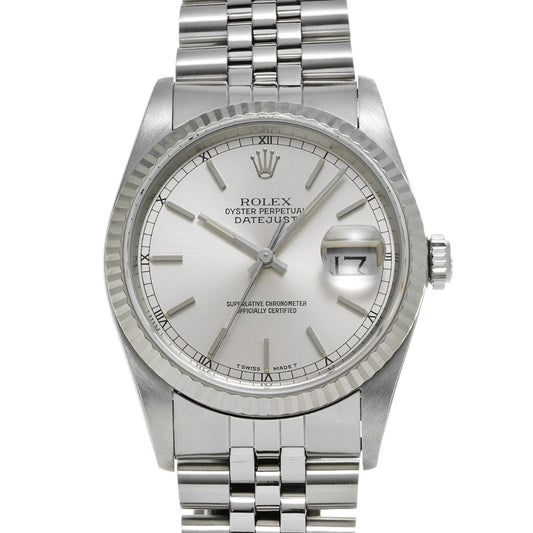 Datejust 16234 L (manufactured circa 1990) Silver ROLEX Men's [Pre-Owned].