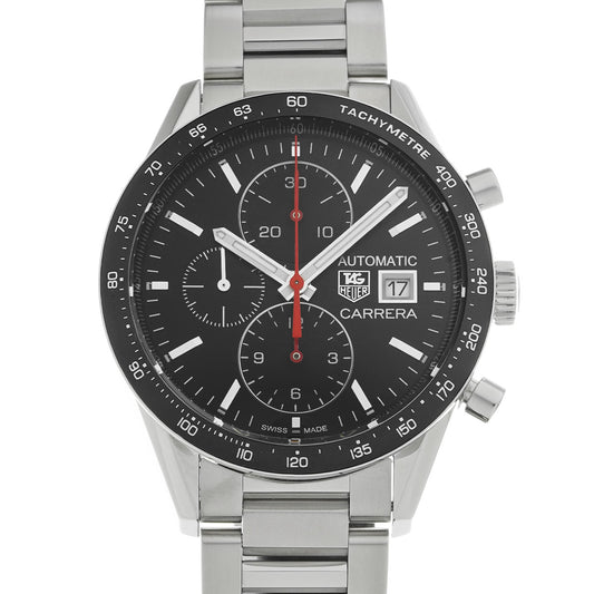 Carrera Chronograph CV201AM.BA0723 Black TAG HEUER Men's [Pre-Owned].