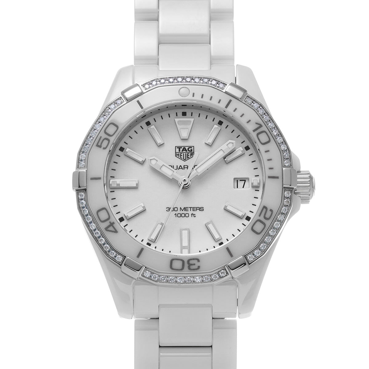 Aquaracer Quartz WAY1396.BH0717 White TAG HEUER Men's [Pre-Owned].