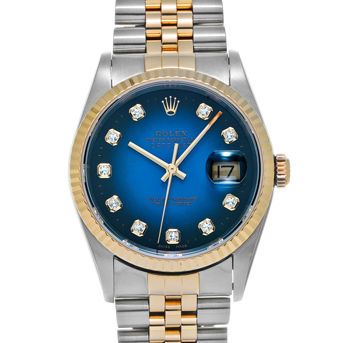 DATE JUST 16233G P (made around 2000) Blue Gradation/Diamond ROLEX Men's [Pre-Owned].