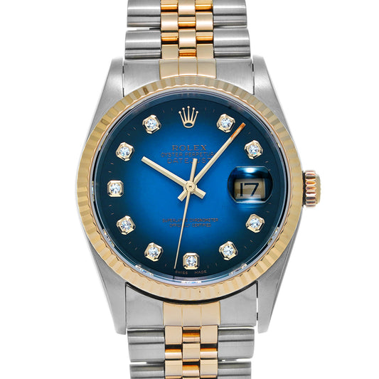DATE JUST 16233G P (made around 2000) Blue Gradation/Diamond ROLEX Men's [Pre-Owned].