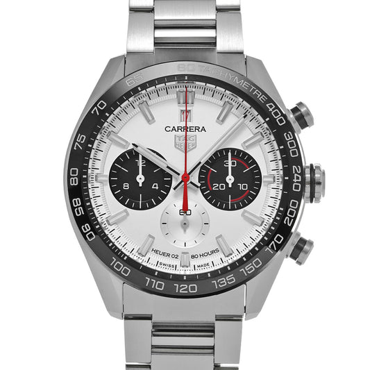 CARRERA CALIBRE HEUER 02 Sport Chronograph 160th CBN2A1D.BA0643 Silver/Black TAG HEUER Men's [Pre-Owned].