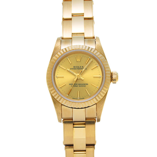 Oyster Perpetual 24 76198 A (manufactured circa 1998) Champagne ROLEX Ladies [Pre-owned].