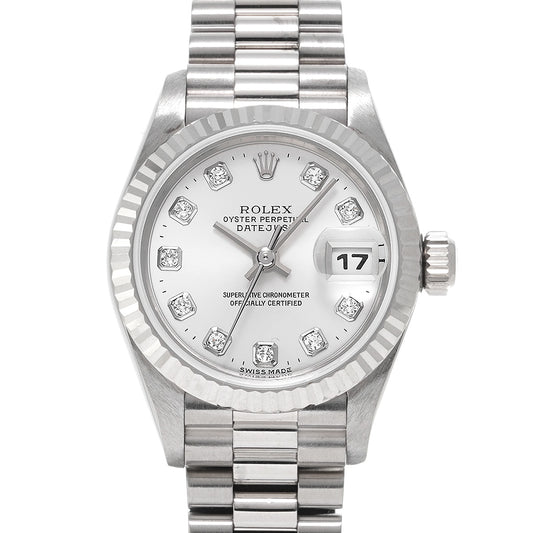 DATE JUST 79179G A (manufactured circa 1999) Silver/Diamond ROLEX Ladies [Pre-Owned].