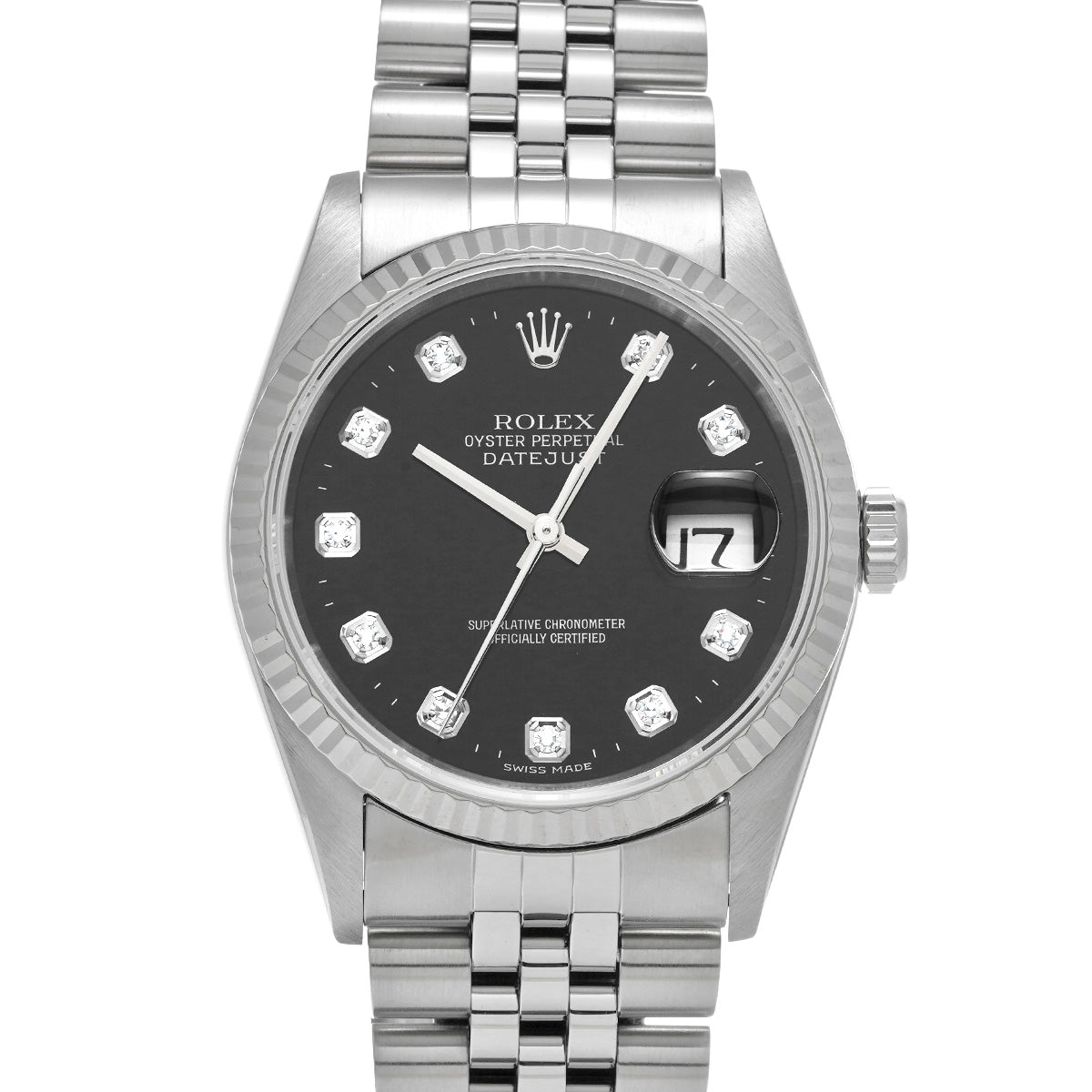DATE JUST 16234G P (made around 2000) Black/Diamond ROLEX Men's [Pre-Owned].