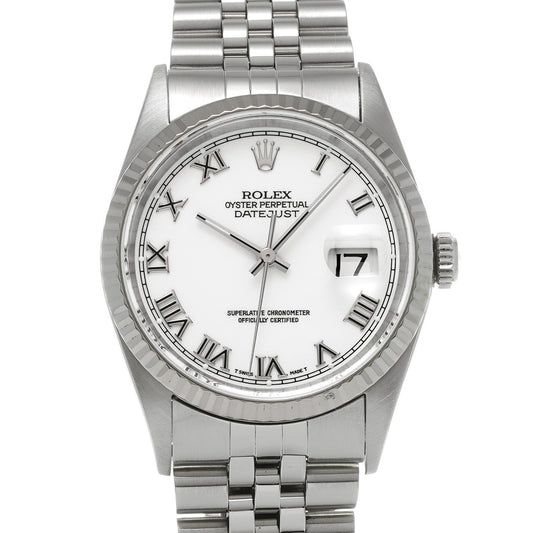DATE JUST 16234 T (manufactured circa 1996) White ROLEX Men's [Pre-Owned].