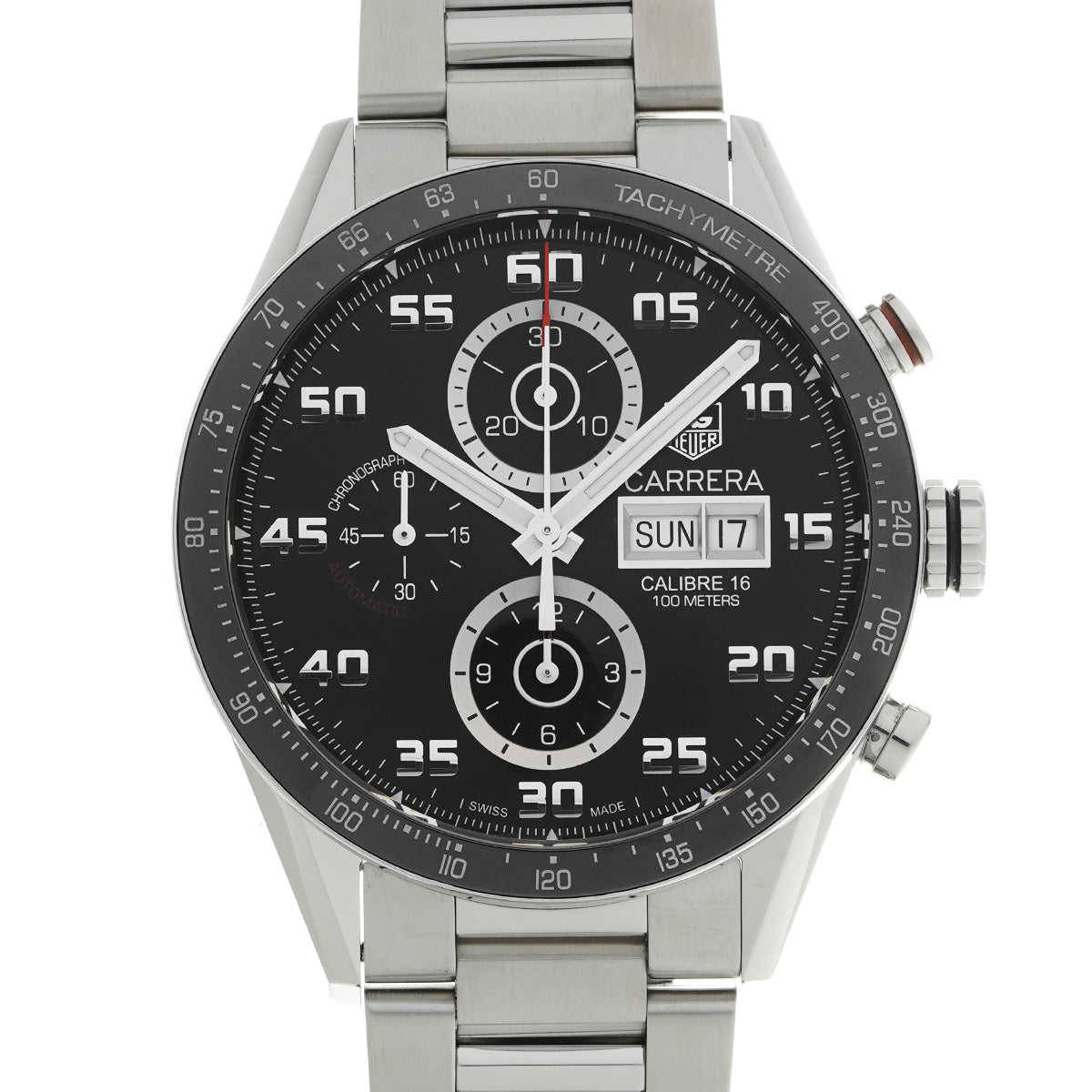 CARRERA Calibre 16 Chronograph Day Date CV2A1R.BA0799 Black TAG HEUER Men's [Pre-Owned].
