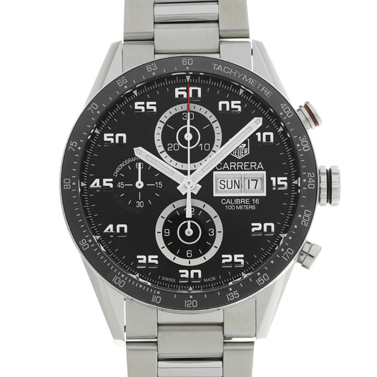CARRERA Calibre 16 Chronograph Day Date CV2A1R.BA0799 Black TAG HEUER Men's [Pre-Owned].