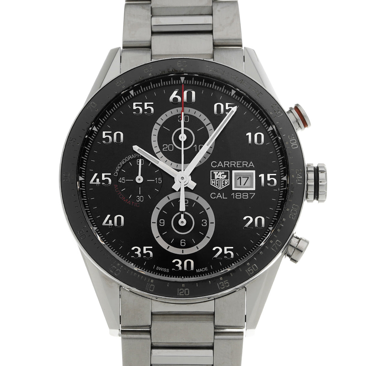 CARRERA Calibre 1887 Chronograph CAR2A10.BA0799 Black TAG HEUER Men's [Pre-Owned].