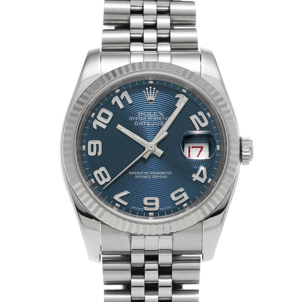 DATE JUST 116234 D (manufactured circa 2005) Blue Concentric ROLEX Men's [Pre-Owned].