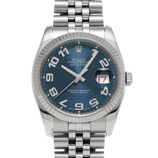 DATE JUST 116234 D (manufactured circa 2005) Blue Concentric ROLEX Men's [Pre-Owned].