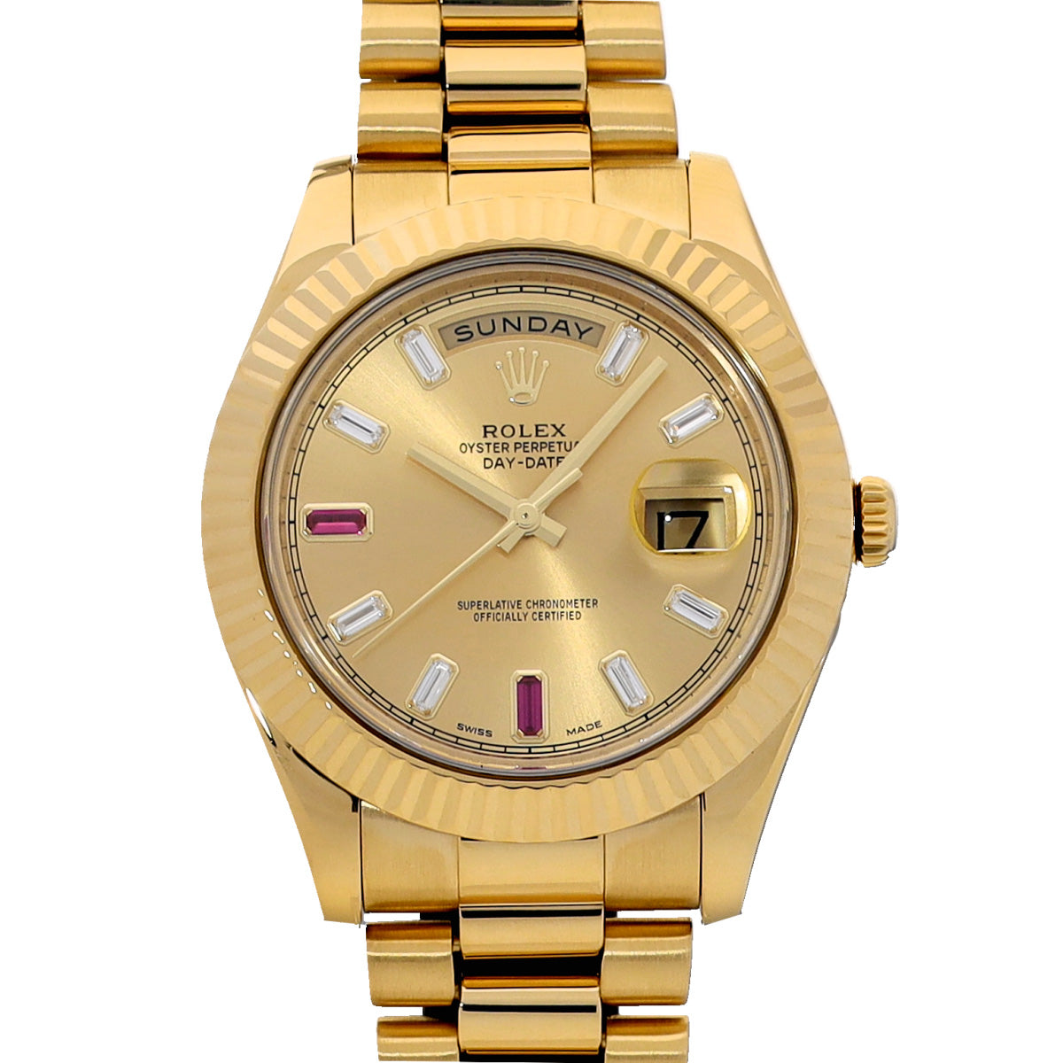 Day-Date 8P Diamond 2P Bucket Ruby 218238BG Random Serial Champagne/Diamond/Ruby ROLEX Men's