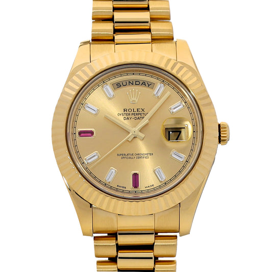Day-Date 8P Diamond 2P Bucket Ruby 218238BG Random Serial Champagne/Diamond/Ruby ROLEX Men's