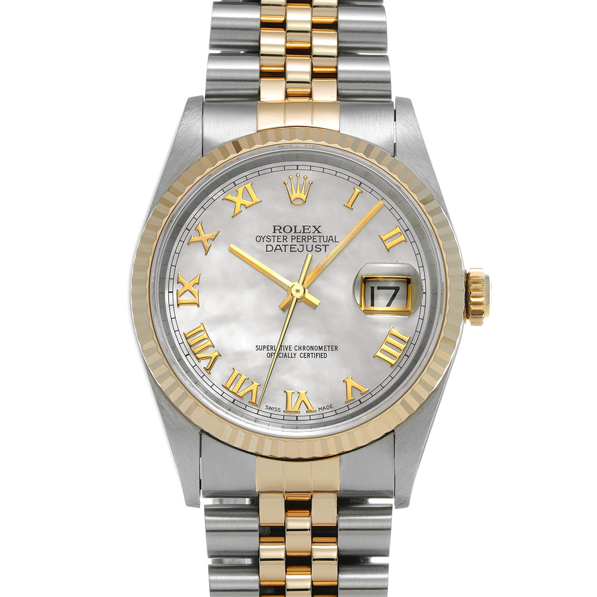 DATE JUST 16233NR T (manufactured circa 1997) White MOP ROLEX Men's [Pre-Owned].