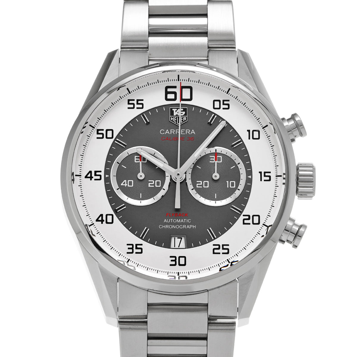 CARRERA Calibre 36 Chronograph Flyback CAR2B11.BA0799 Gray/Silver TAG HEUER Mens [Pre-Owned]