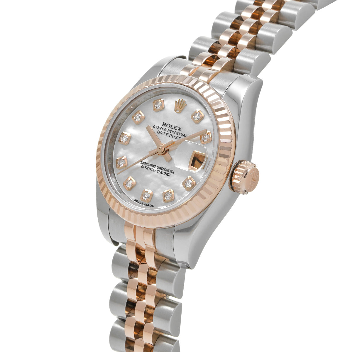 DATE JUST 179171G Random Serial White MOP/Diamond ROLEX Ladies [Pre-Owned].