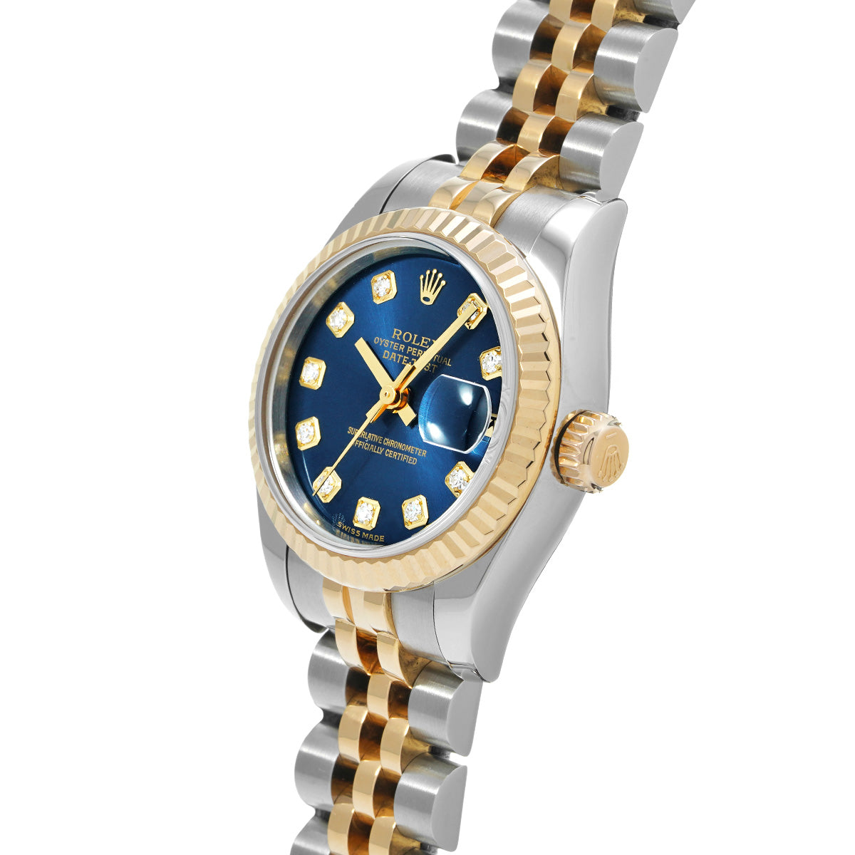 DATE JUST 179173G Y (made around 2002) Blue/Diamond ROLEX Ladies [Pre-Owned].