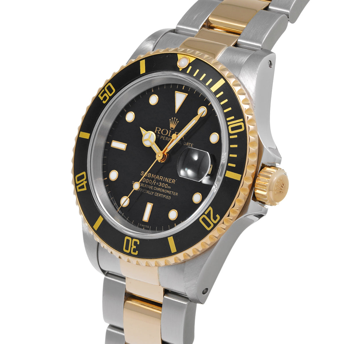 Submariner Date 16613 U (manufactured circa 1997) Black ROLEX Men's [Pre-Owned].