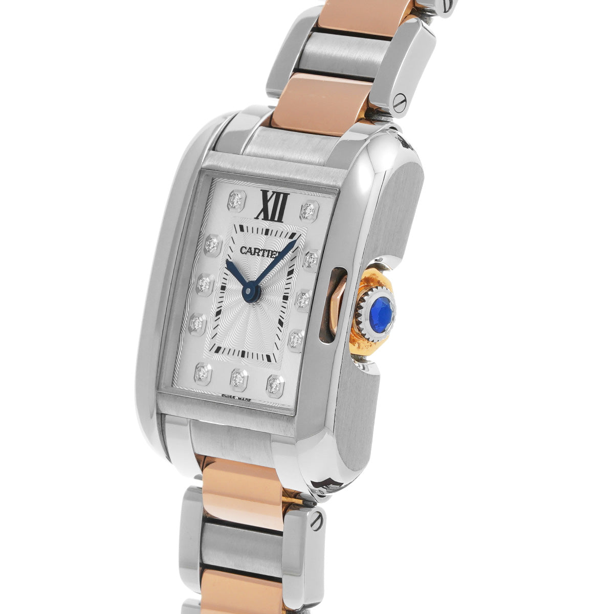 Tank Anglaise SM WT100024 Silver / Diamonds CARTIER Ladies [Pre-owned]