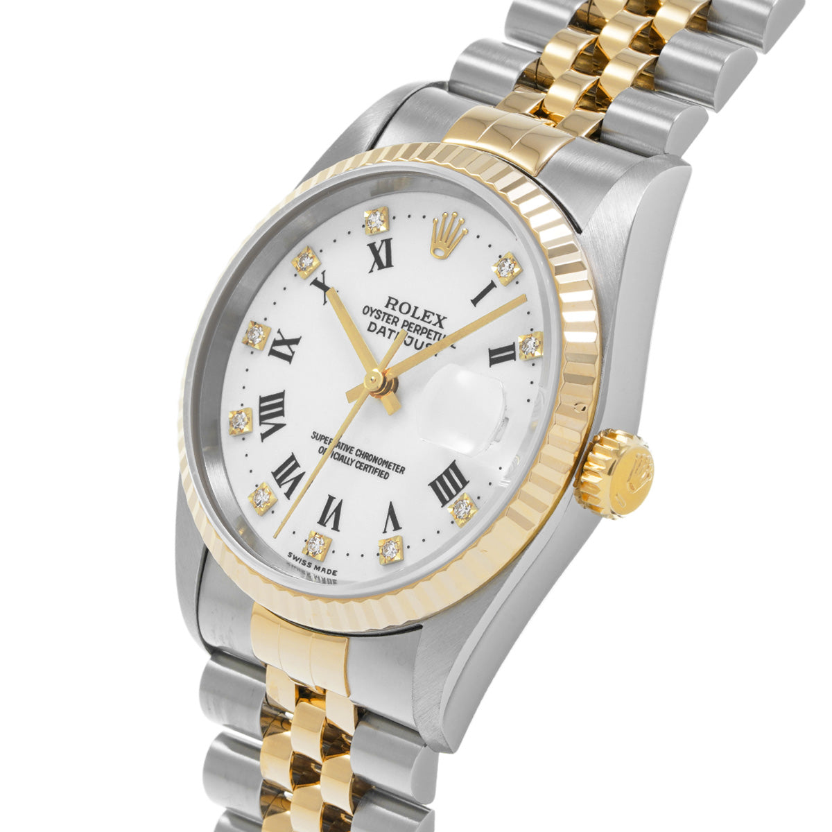 DATE JUST 16233G T (manufactured circa 1997) White/Diamond ROLEX Men's [Pre-Owned].