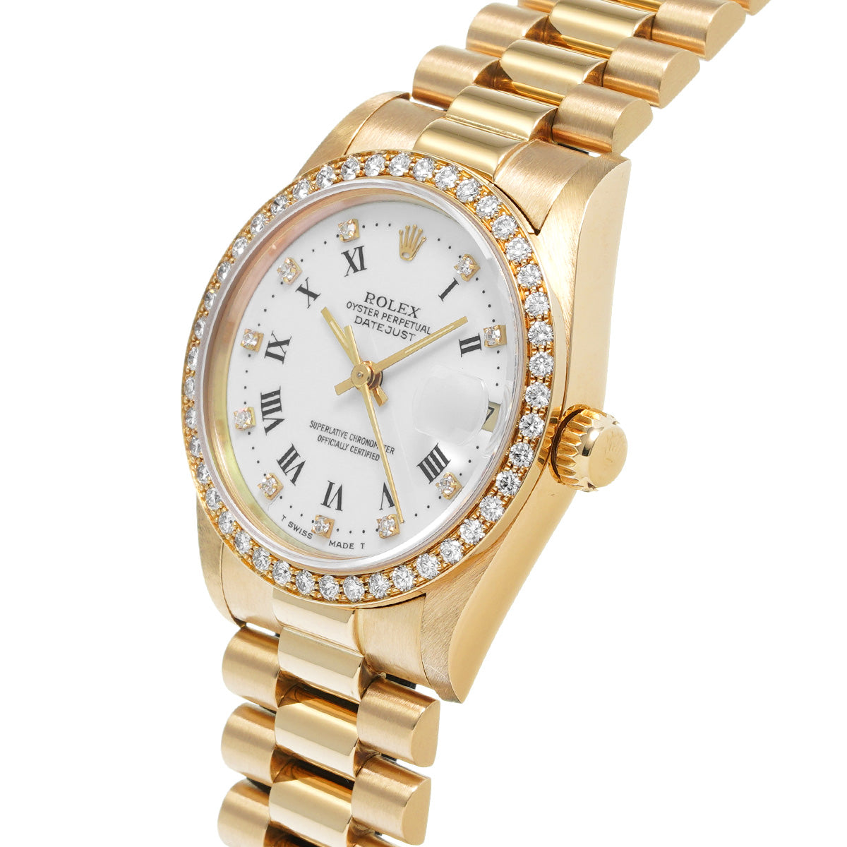 DATE JUST 68288G 94th (manufactured circa 1986) White/Diamond ROLEX Unisex [Pre-Owned].