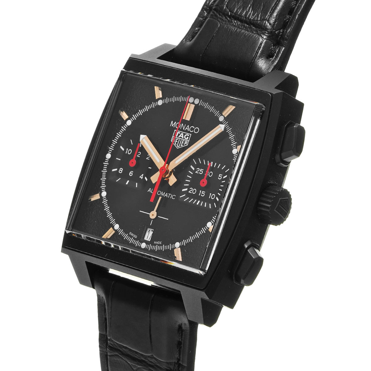 Monaco Calibre Heuer 02 Chronograph CBL2180.FC6497 Black TAG HEUER Men's [Pre-Owned].