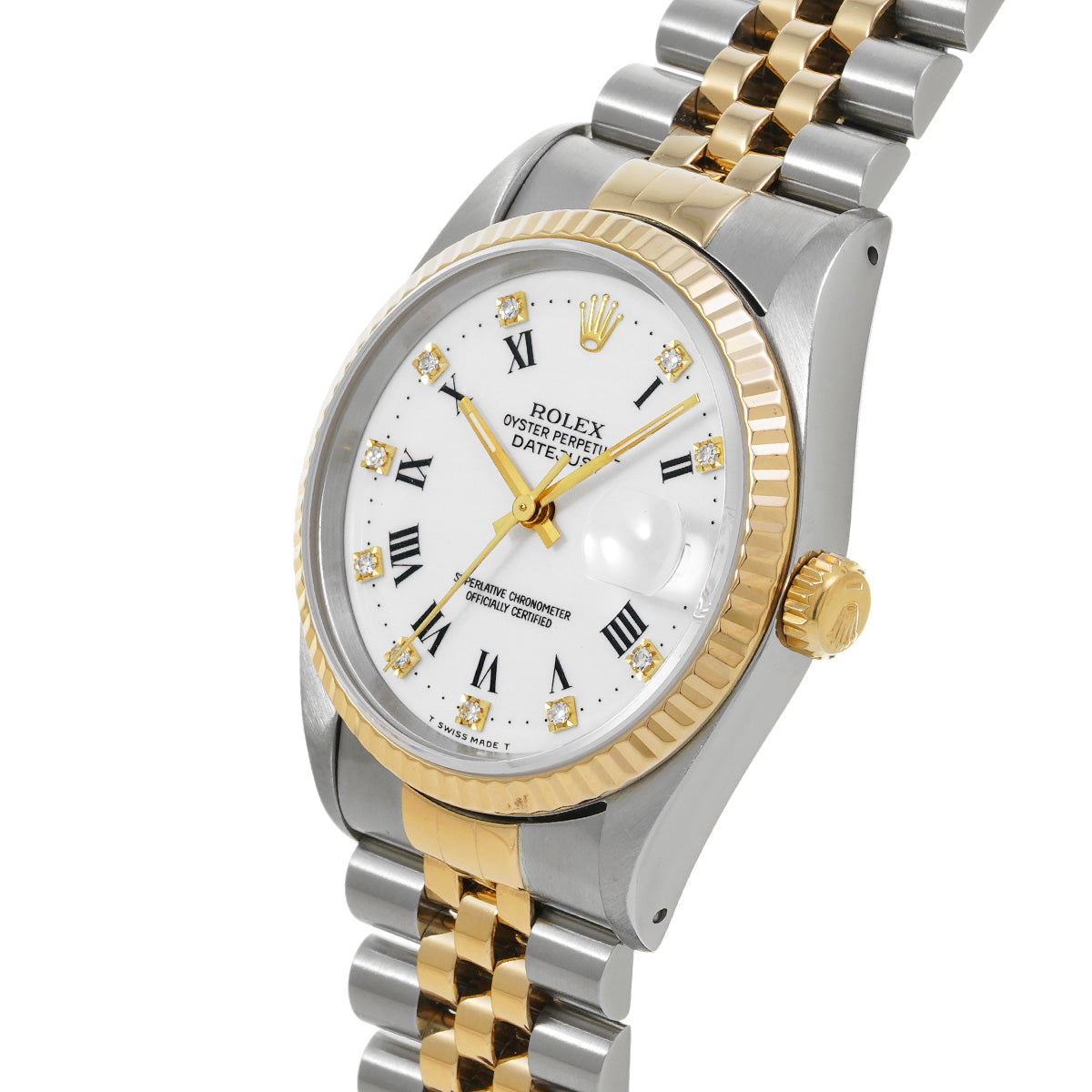 DATE JUST 16233G X (manufactured circa 1991) White/Diamond ROLEX Men's [Pre-Owned].