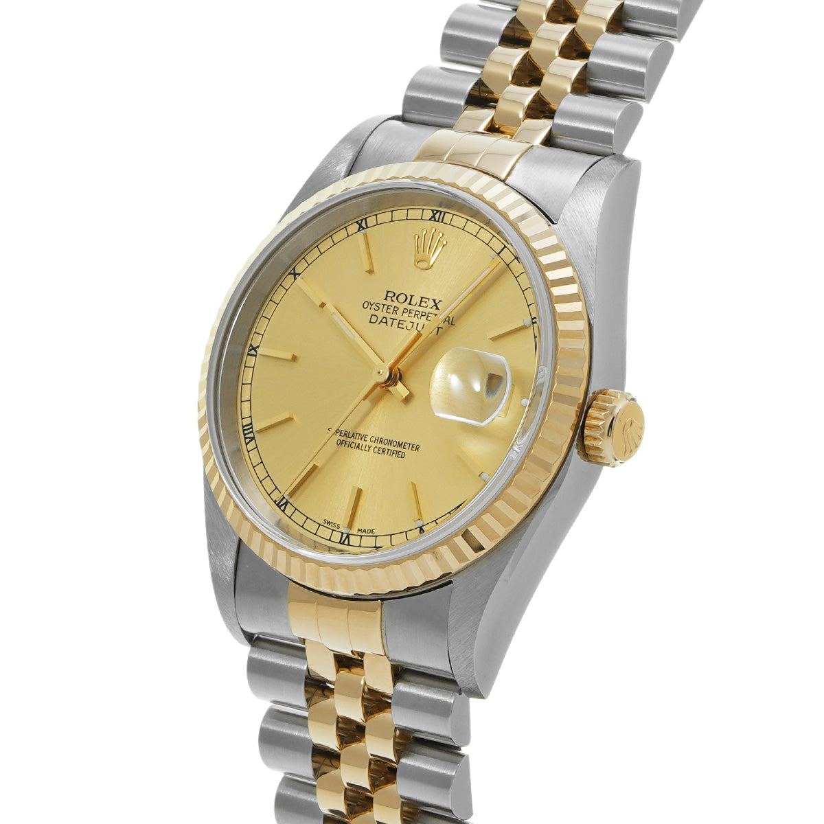 Datejust 16233 P (manufactured circa 2000) Champagne ROLEX Men's [Pre-Owned].