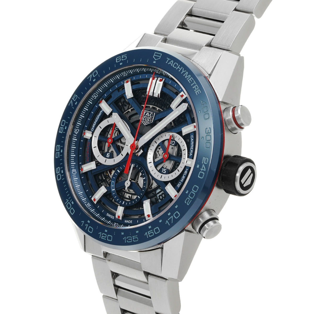 CARRERA Calibre Heuer 02 Chronograph CBG2A11.BA0654 Blue TAG HEUER Men's [Pre-Owned].