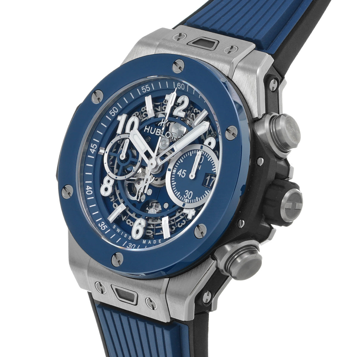 Big Bang Unico Titanium Blue Ceramic 421.NL.5170.RX Blue HUBLOT Men's [Pre-Owned].