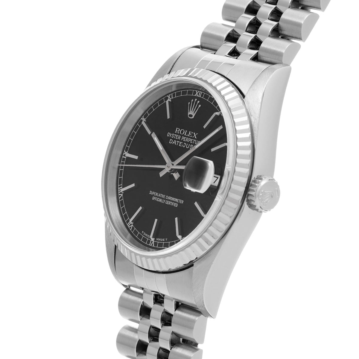 DATE JUST 16234 T (manufactured circa 1997) Black ROLEX Men's [Pre-Owned].