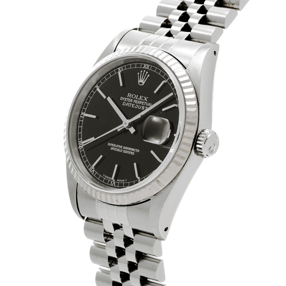 DATE JUST 16234 X (manufactured circa 1991) Black ROLEX Men's [Pre-Owned].